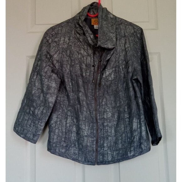 Ruby Rd Cinch Funnel Neck Silver-Gray Lightweight Jacket Women's 12 - Picture 5 of 10